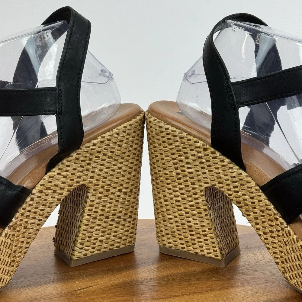 New NWOB Korks Kork-Ease Dee Faux Leather Woven Block Heels Sandals Size 11 M‎ - Picture 6 of 8